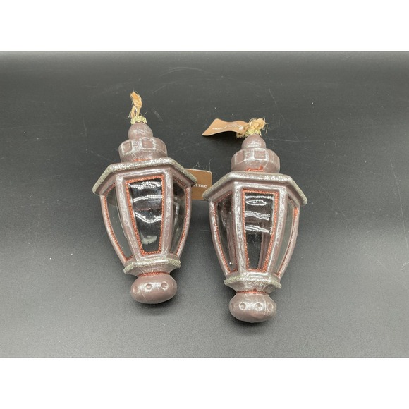 Victorian Style Lantern Ornaments Set Of 2 Dickens Era Christmas Tree Decor NWT - Picture 1 of 8